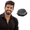 Q6 Lace & PU Base Toupee Men Human Hair Replacement System Unit Toupee Wig for Men Durable Male Hair Prosthesis Men's Wigs
