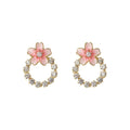 AA01369 Flower Diamond Fashion Jewelry Annulus Earrings Girls Engagement Gifts