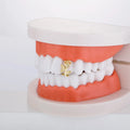Factory Wholesale 14K Gold Rose Teeth Grills Hip Hop Style Brass Plated Body Jewelry for Engagement Party Gift