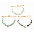 Marine Style Boho Bracelets Jewelry 3pcs/set Adjustable Braided Crystal Bead Beaded Women Charm Jewelry for Boho Bracelet