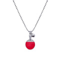 Party Souvenir Elegant Red Table Tennis Ball Romantic Fashion Long Sweater Ping-pong Paddle Pendant Jewelry Necklace