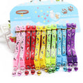 12-Pack Adjustable Polyester Cat Dog Collar with Cute Bow Tie Reflective Printed Animal Pattern Fashionable Paper Card Packaging