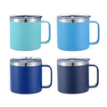 New 14oz Stainless Steel Mug Cup Tumbler Glasses Travel Sublimation 12oz Coffee Mug with Handle Wine Cup Flask Termos Party