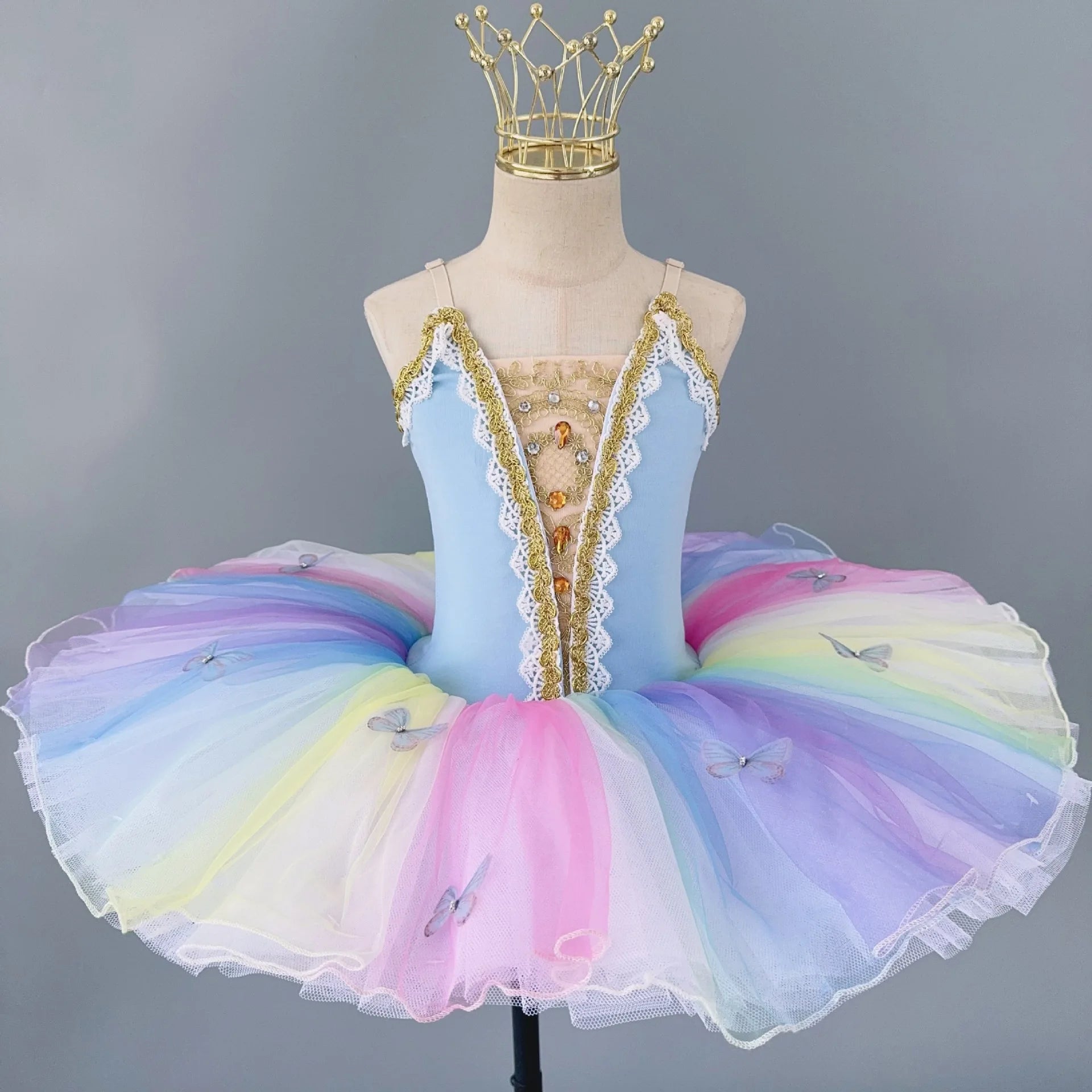 Women's Ballet Leotard Mesh Tutu Long Dress Swan Lake Ballerina Performance Dance Wear