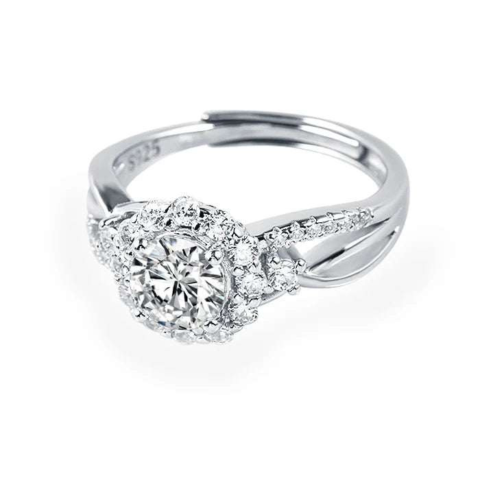 Hot Sale 1ct D VVS Moissanite Sterling Silver 925 Ring for Women