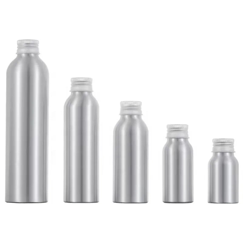 Manufacturer's 30ml-1L Aluminum Essential Oil Perfume Skin Care Eye Cream Lotion Bottle Shape Cap Brush Hot Stamping Surface