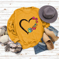 Women's Long Sleeve Casual Loose Anti-Wrinkle Winter Sweater Breathable Knitted Autumn with Heart Print ODM Oem Logo on Front