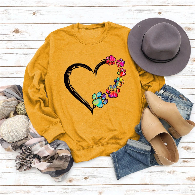 Women's Long Sleeve Casual Loose Anti-Wrinkle Winter Sweater Breathable Knitted Autumn with Heart Print ODM Oem Logo on Front