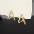Korean Minimalist Triangle Stud Earrings with Micro Pave Cubic Zirconia