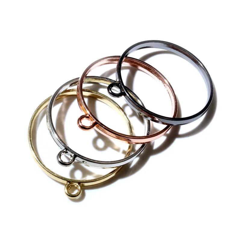 10pcs 34x29.5mm Round Geometric Hollow Zinc Alloy Metal Frame Bezel Epoxy Resin Pendant Tray for DIY Jewelry Making Accessories