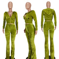 New Arrival Fashion Casual Solid Color Two Piece Set Canaries Hooded Wide Leg Pants Women's Hoodies & Sweatshirts Women's Sets