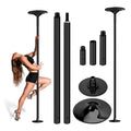 45mm Removable Static for Spinning Black Dance Pole Stripper Height Adjustable 2235 to 2745mm Stainless Steel Tube