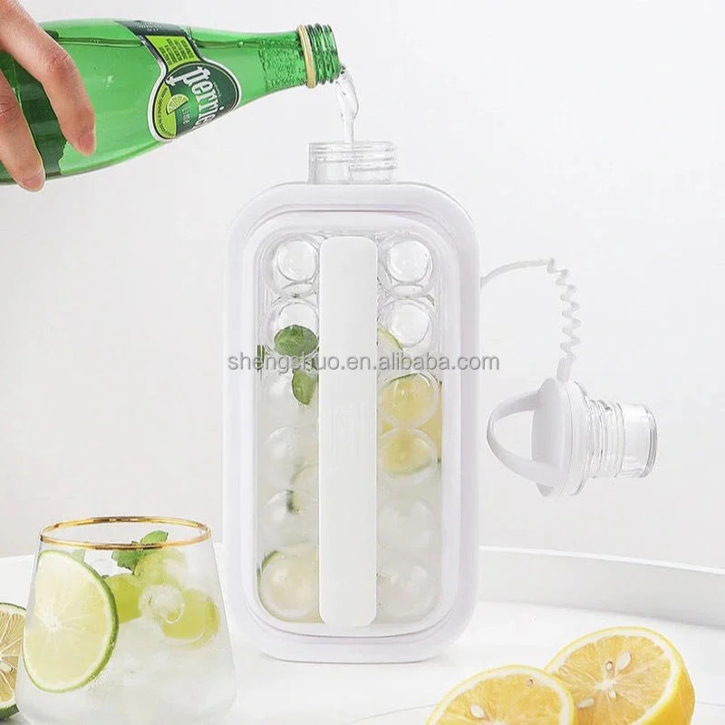 Household Ice Cube Ice Making Magic Tool Ice Kettle 2-In-1 Cold Water Bottle