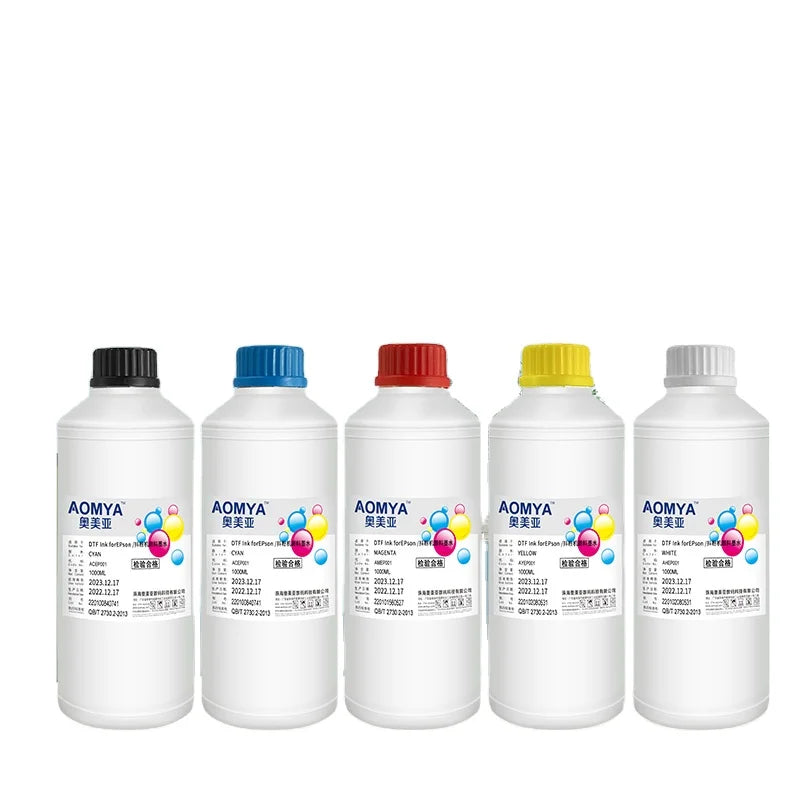 High Quality Aomya DTF Water-Based Eco-friendly Strong Washability 500ml CMYK+White for for L Series EPN Printers