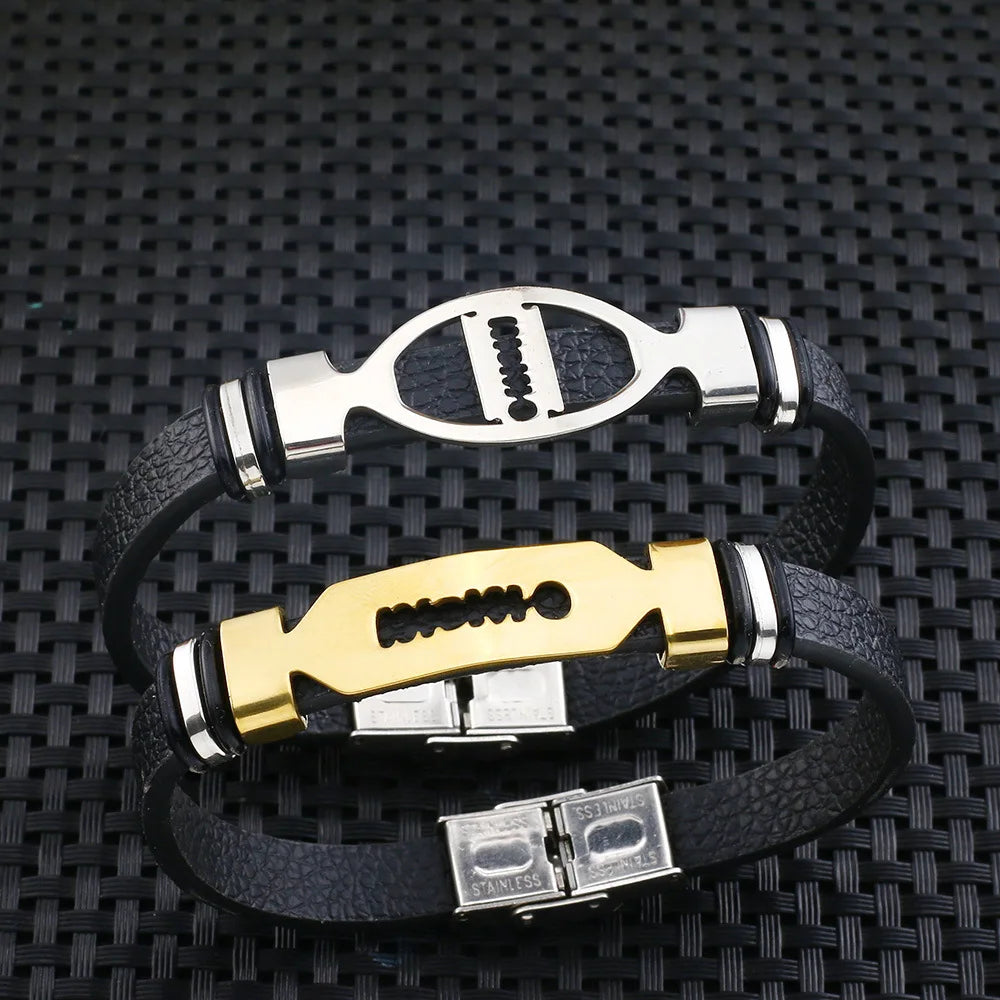 Simple Leather Bracelet Fashion Factory Direct Sale Men's Hand Ladies Stainless Steel Bracelet Jewelry Bracelet Wholesale