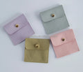 Different Colors 8*8cm Button Microfiber Jewelry Bag Closure Jewelry Bag  Pouch with Button Jewelry Packing Pouch