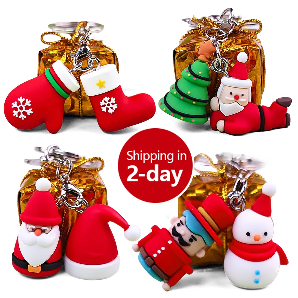 unique products bestseller Custom couple red PVC rubber keychain cute cartoon keyring 3D Christmas souvenirs gift keychain bulk