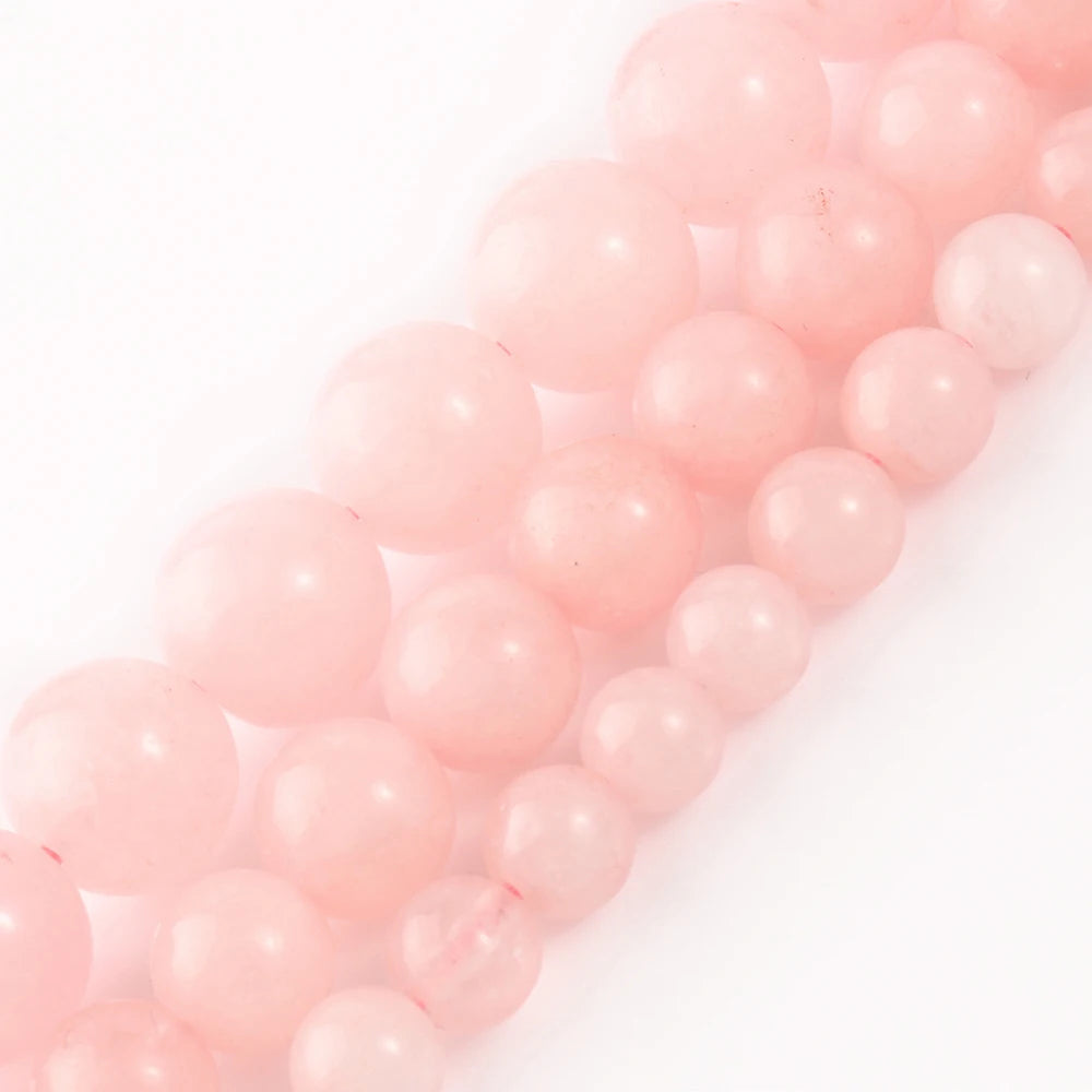 New Arrival round Smooth Pink Dyed Jades Stone Beads in 6/8/10/mm Sizes Fashionable DIY Jewelry Making