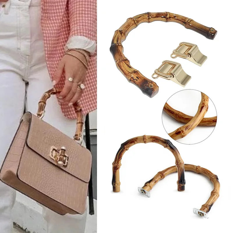 Factory Supply Customizable Tote Tray Resin Plastic Bamboo U Handles Round Ring Handle Buckles for Women Gift Promotion Bags