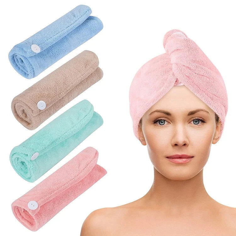 Hot Selling Smooth Microfiber Dry Hair Turban Towel Wrap