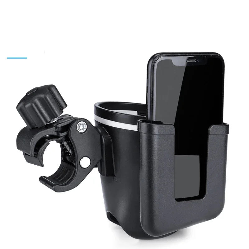 MZYRH MTB Bicycle Bottle Cage & Mobile Phone Holder 2-in-1 ABS & Anti-Skid Rubber Black Lightweight