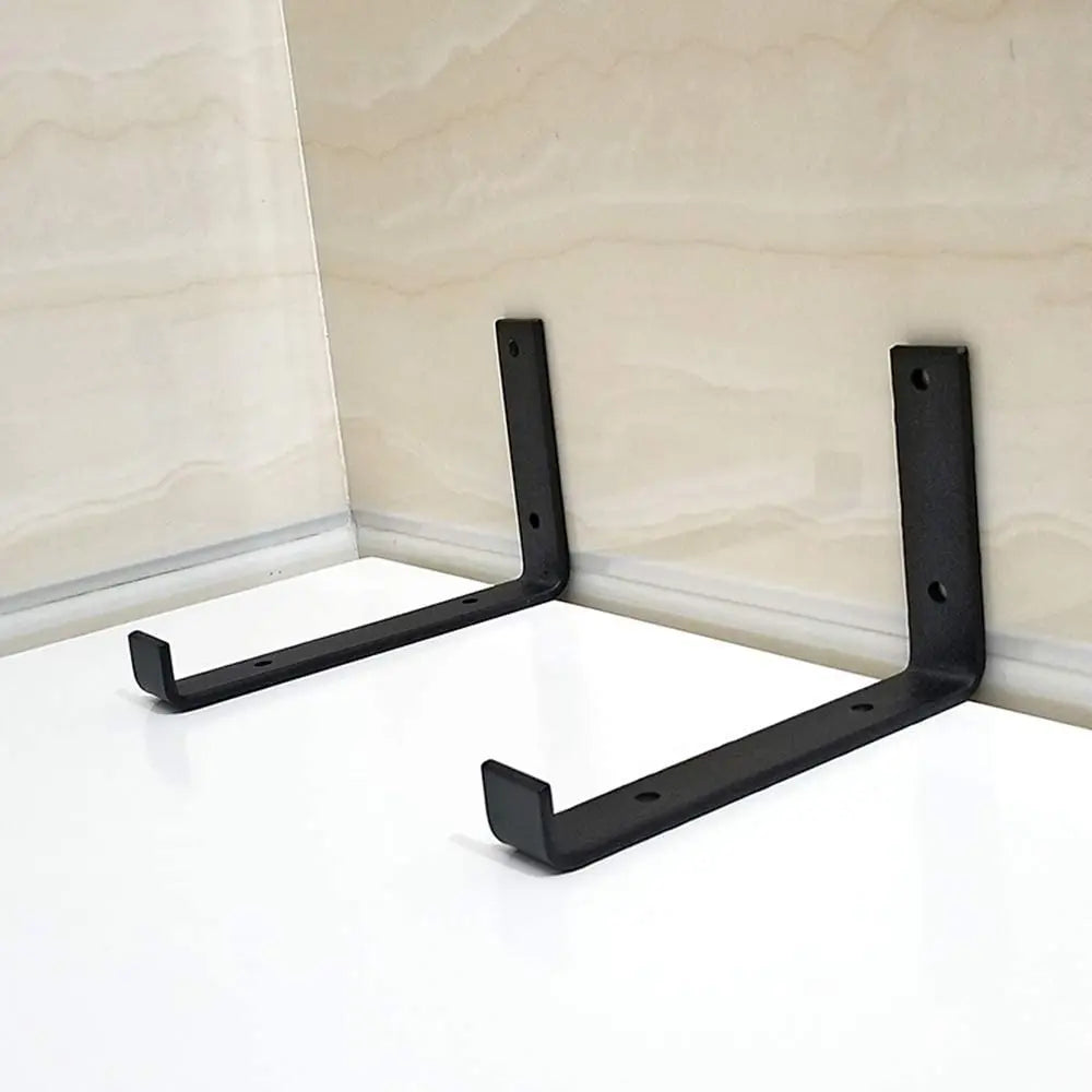 Industrial Floating Shelf Bracket Steel Zinc Plated Beveled Holes 12 Wall Mount Shelves Brackets
