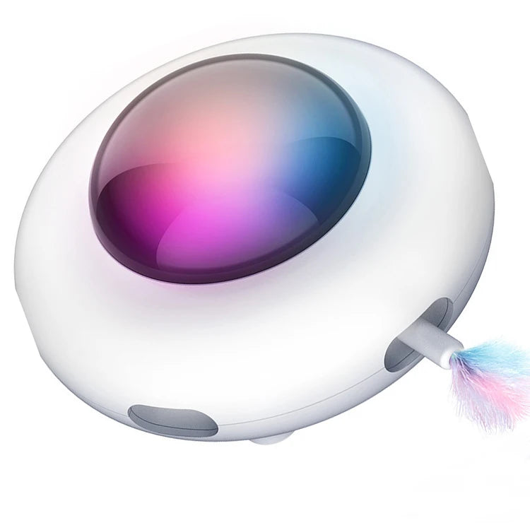 Hot 2 in 1 UFO Pet Interactive Toy Tops UFO Intelligence Toy for Cats