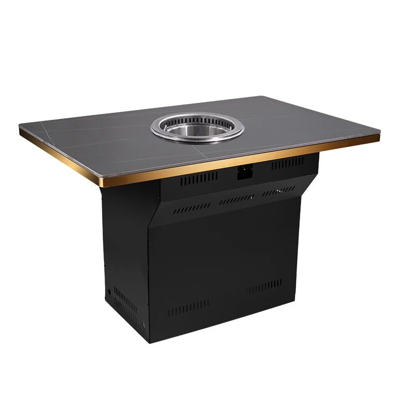 Commercial Round 300mm Smokeless Hotpot Table Yakiniku Electric Bbq Grill Restaurant Tables and Chairs