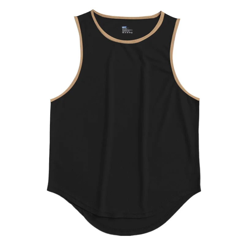 New Design Mens Vest Tops Oversized Gym Wear Basketball Train Tanks Top Singlets Quick Dry