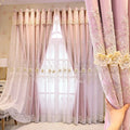 Wholesale New Luxury European Embroidery Window Curtain Double Layers Lace Tulle Embroidered Curtains for Bedroom