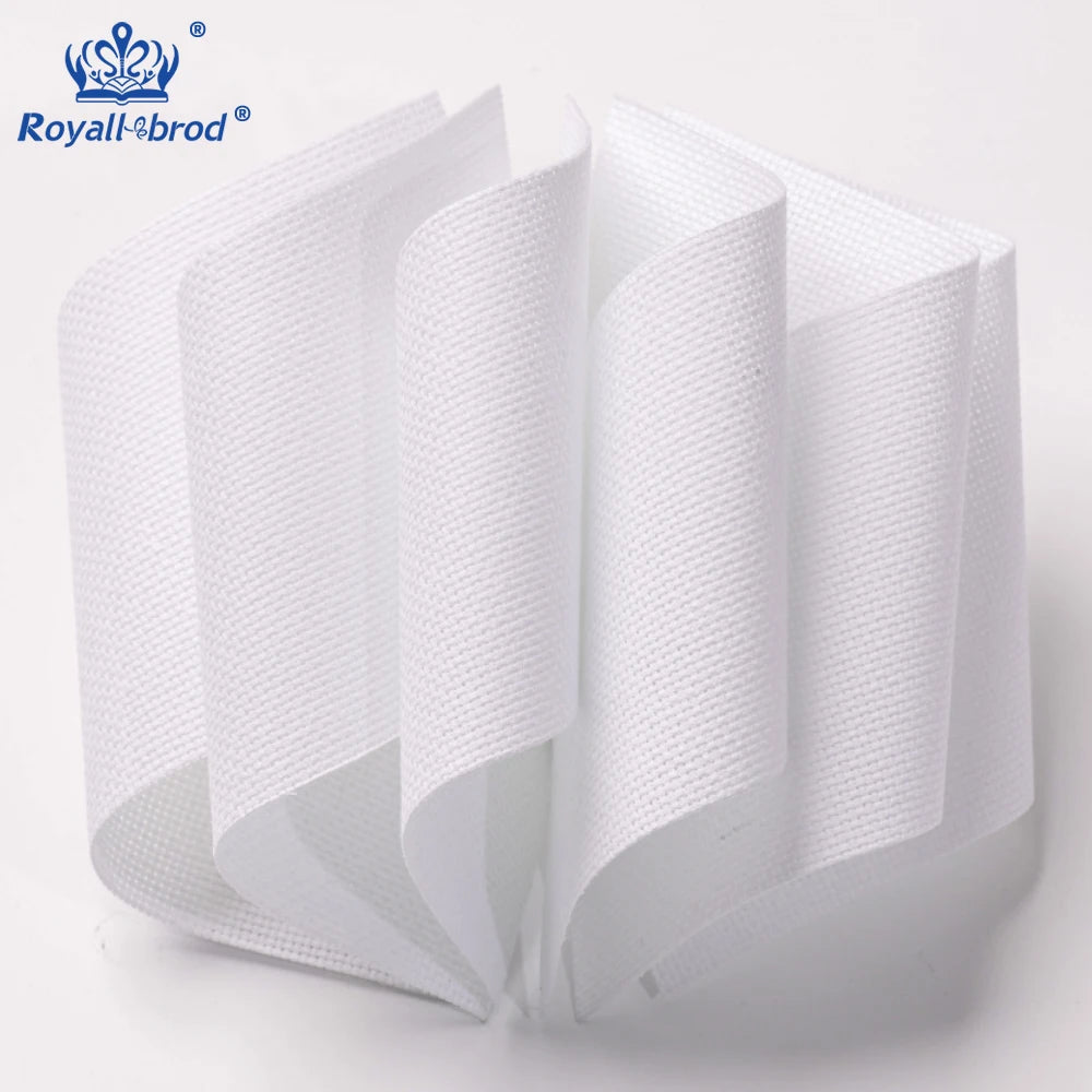 16/18CT100% Cotton Aida Cloth Cross Stitch Fabric White & Black Square Embroidery Fabric Custom Size Options-Simple Style