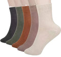 Women Thin Cotton Socks Soft Cotton Bootie Socks Women Above Ankle Crew Socks 5 Pairs
