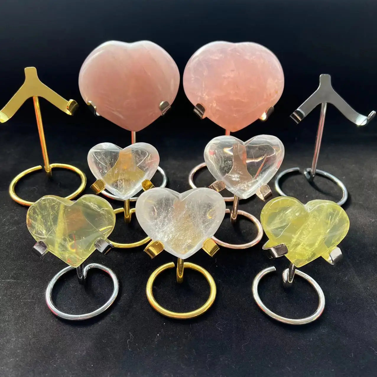 Wholesale Different Size Heart Shape Crystal Stand Different Colors Base for Decoration