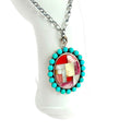 Genuine Natural Turquoise Mop Gemstone 925 Sterling Silver  Pendant Necklace