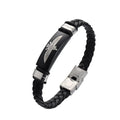Wholesale Deer Animal Heart Bracelet Four Clover Leaf Tree Stainless Steel Bracelet Silicone Leather Bracelet for Men Women