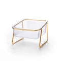 Dual-Function Transparent Plastic Pet Food Bowl with Stand Offers Water Food Separation for Neck Protection Pet Bowls & Feeders
