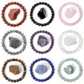 Natural Stone Beaded Bracelet With Mineral Stone Reiki Quartz Bangles Tiger Eye Lapis Lazuli Amethysts Elastic Bracelet(KB8591)
