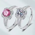 Platinum Plated Layers Diamond Ring Engagement Diamond Ring for Women Jewelry Crown Silver Moissanite Ring Women