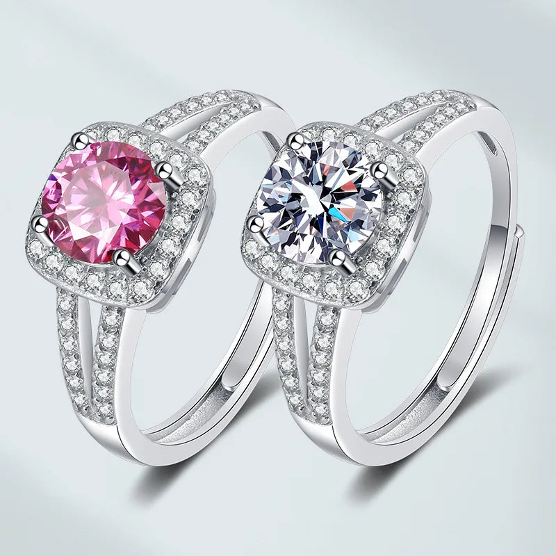 Platinum Plated Layers Diamond Ring Engagement Diamond Ring for Women Jewelry Crown Silver Moissanite Ring Women