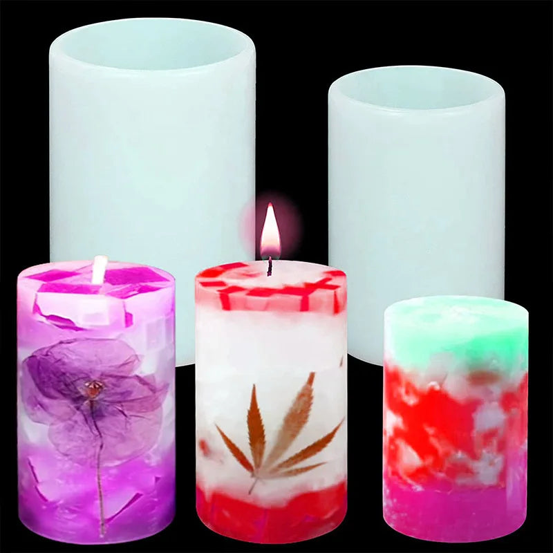 DIY  Epoxy Resin Casting Molds Variety Sizes Cylinder Candle Molds Silicone Mold for Candle Making Pillar Candles
