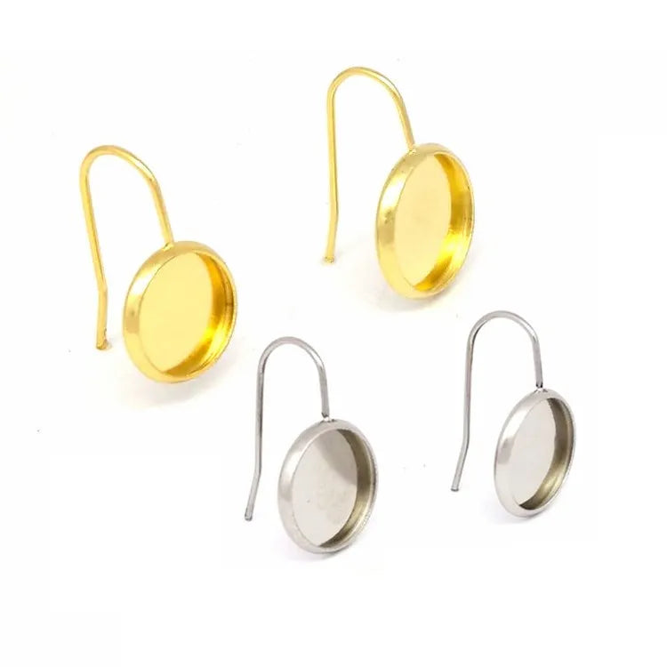 Wholesale Stainless Steel Blank  Earring Tray Base Diy Earrings Finding for Women Gemstone Earring Jewelry Charm Making