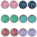 Dainty 1.4MM Round Multi Color Resin Druzy Stone Stud Earring Jewelry For Women