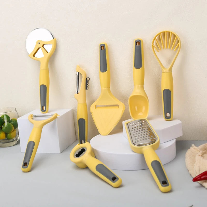 Kingwise Plastic Small Kitchen Gadgets Tool Sets Fruit & Vegetable & Pizza Cheese Cooking Tool Sets for Home Kitchen Use