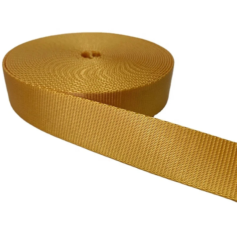 Elastic Woven Eco-Friendly Polyester/Nylon Flat 1 Inch Orange Webbing for Garment Accessories