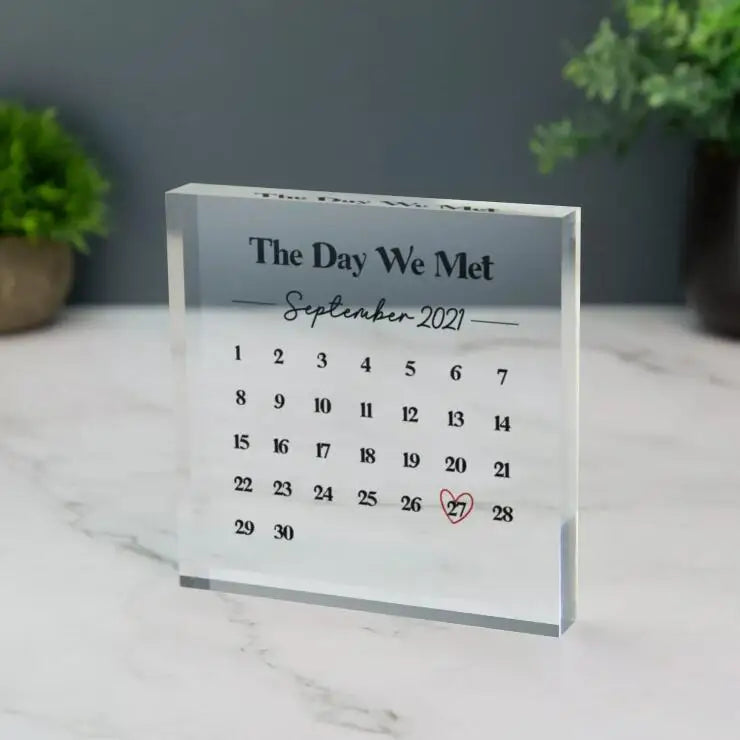 Factory Custom Personal Calendar Acrylic Block Stand