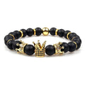 Imperial Crown Bead Bracelet King&Queen Luxury Turquoise Quartz Crystal Jewelry Christmas Gift for Couples Lovers Men Women