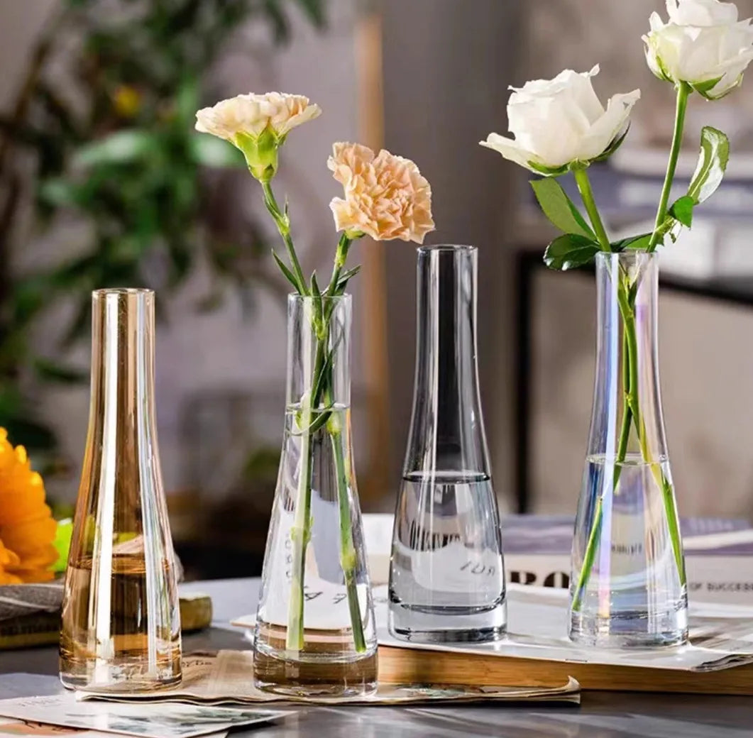 Nordic INS Style Transparent Small Vase Desktop Creative Glass Flower Arrangement Decoration
