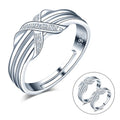 Infinity Silver Ring Women 925 Sterling Silver Layer Ring