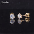 Starsgem Trendy Jewelry 14K Solid Gold 5MM Round Shape Lab Grown Diamond Stud Earring for Women