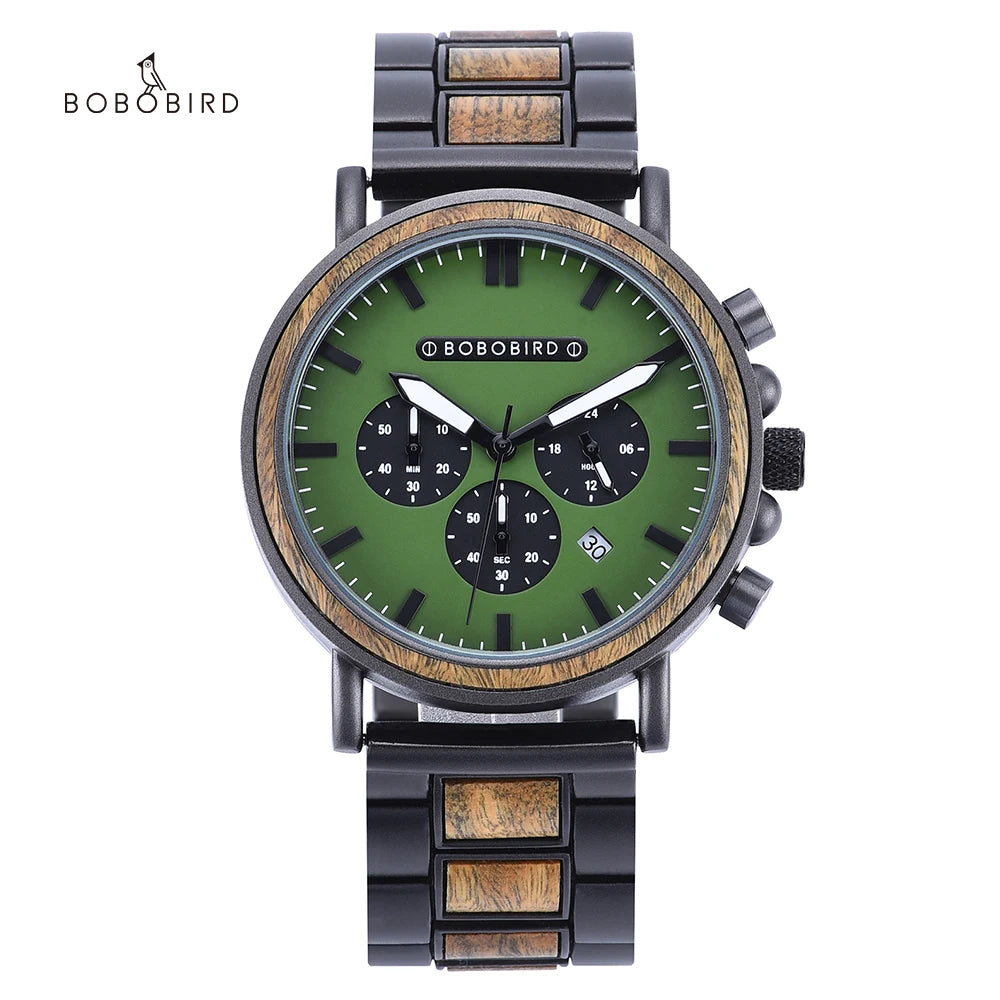 For Men's Fashion Antique Wooden Quartz Chronograph Watch High Grade Low MOQ Custom Dropshipping
